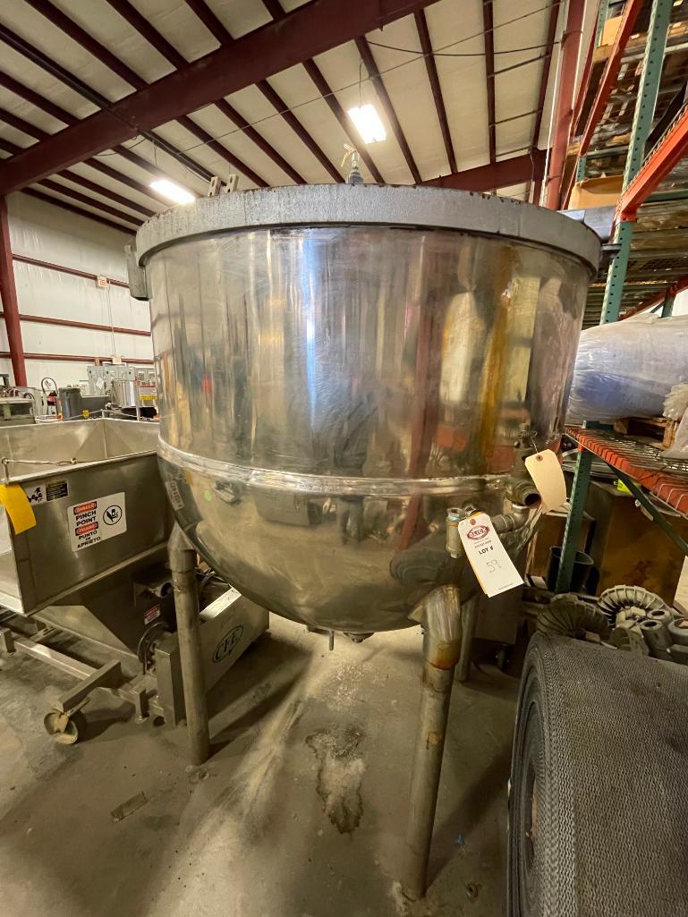 Groen N-500-SP 500 Gallon Stainless Steel Steam-Jacketed Kettle 125psi