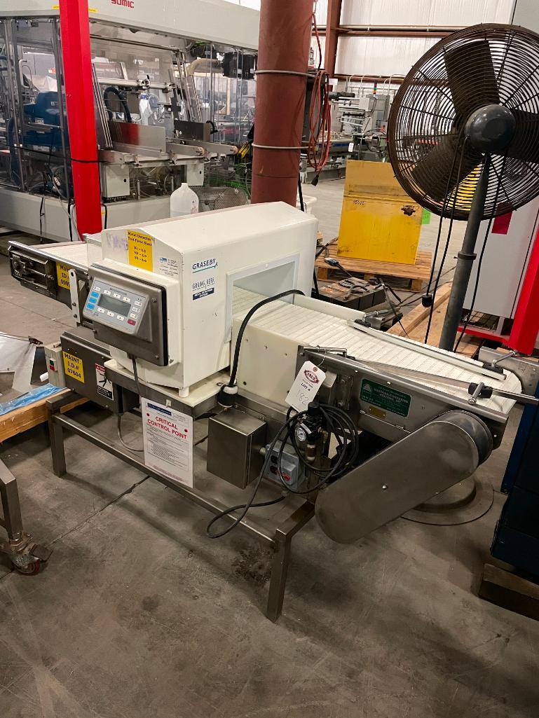 "x6-1/4" Goring Kerr Graseby Metal Detector on 13"x80"x33" Conveyor