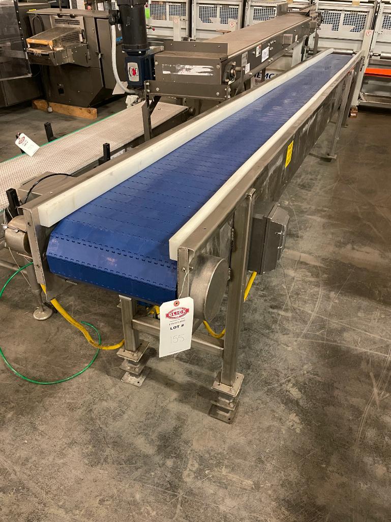 .5" SS Inclined Belt Conveyor 18' Long x 30"-40"
