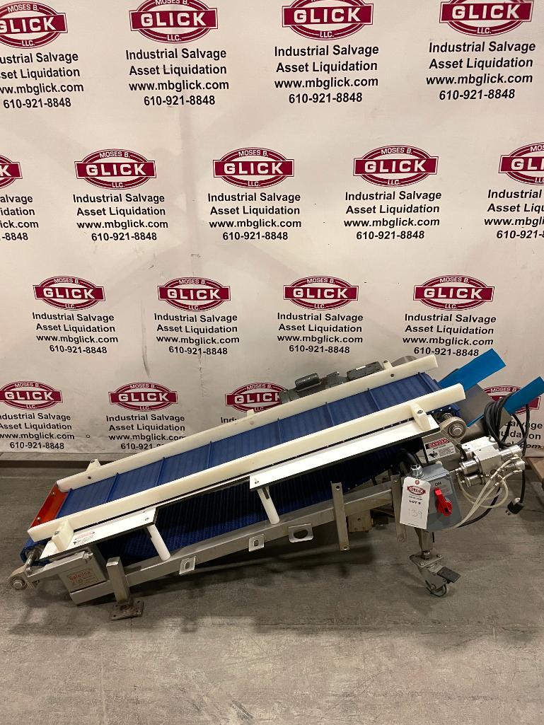 " Safeline SS Cleated Belt Incline Conveyor 60" Long x 9"-17"