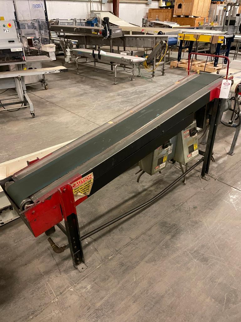 " Steel Incline Belt Conveyor 7' Long x 27"-42" High