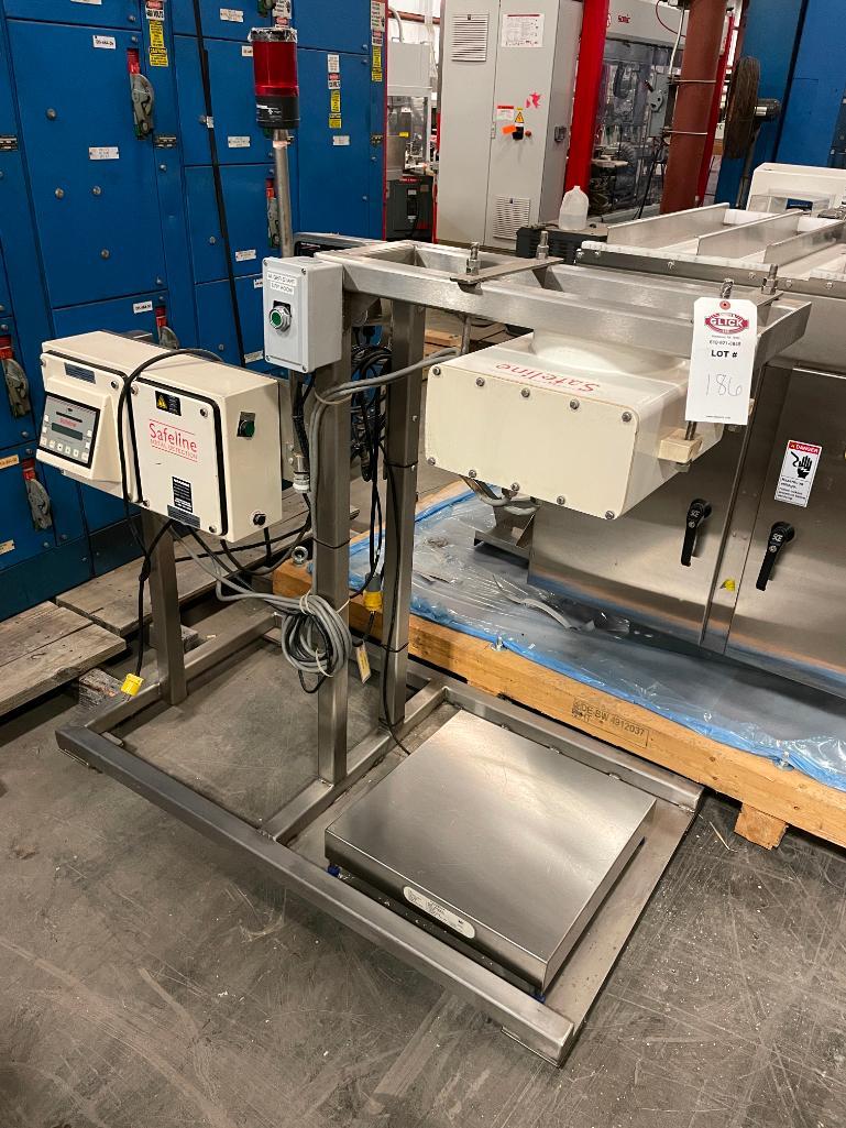 " Safeline Fall-Through Metal Detector w/ Avery Weigh-Tronix ZM303 Scale