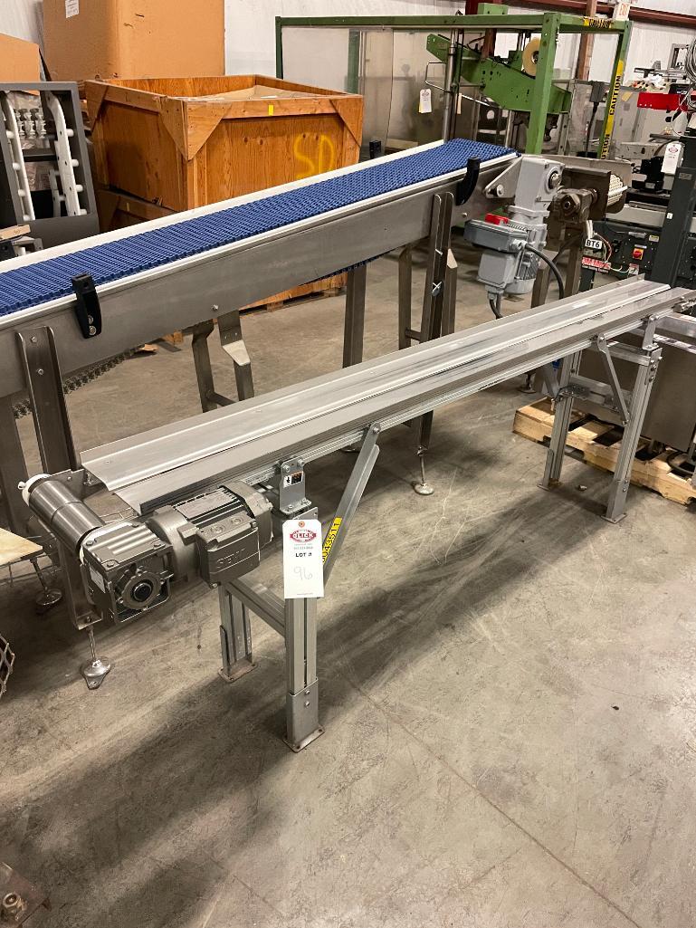 Bunting PowerTrac 8" Belt Conveyor 94" Long x 32" High