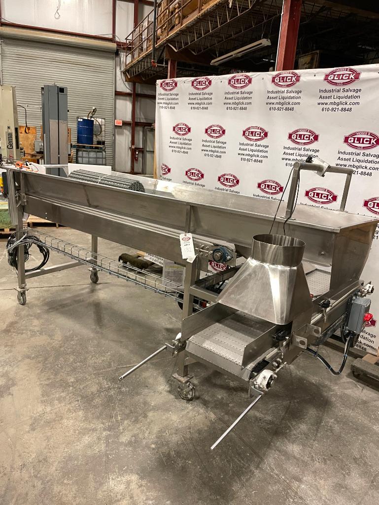 " K2 Kinetics Storeveyor Portable SS Belt Conveyor 128" Long x 92" High w/ 12"x60" Outfeed