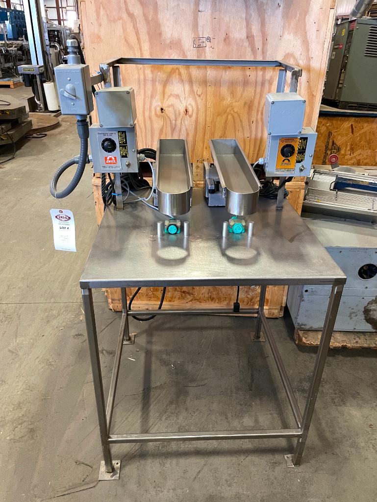 Dual Eriez Vibratory Conveyors 4"W x 18"L