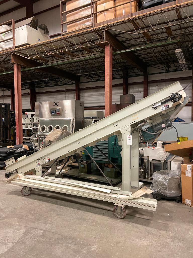 " Versa Portable Steel Cleated Belt Incline Conveyor 174" Long x 9"-79" High