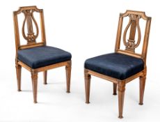 A PAIR OF NEOCLASSICAL FRUITWOOD CHAIRS