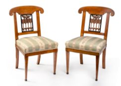 A PAIR OF BIEDERMEIER CHERRYWOOD CHAIRS