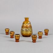 A CARAFE AND 6 SCHAPPS GLASSES