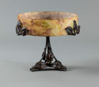 A FOOTED GLASS BOWL