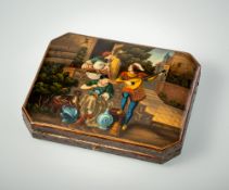 A SEWING SET IN A LACQUER BOX