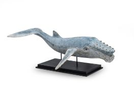A POLYCHROME PAINTED MODEL OF A HUMPBACK WHALE