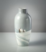 A PORCELAIN VASE WITH WINTER LANDSCAPE