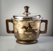 A LARGE BOTTLE COOLER WITH HORSEMAN