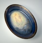 A LARGE OVAL PORCELAIN DISH WITH RESURRECTION SCENE