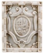 A WHITE MARBLE RELIEF