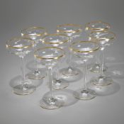 EIGHT ART NOUVEAU CHAMPAGNE GLASSES