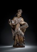 A BAROQUE FIGURE OFA HOLY BISHOP