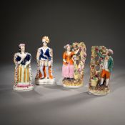 FOUR ENGLISH STONEWARE FIGURES