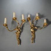 A PAIR OF LOUIS XV STYLE WALL LIGHTS