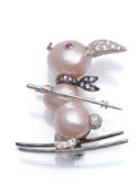 “SKI-RABBIT” BROOCH