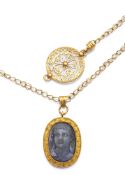 Museum necklace with Teberius cameo in antique style