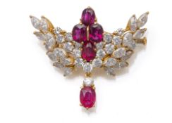 RUBY DIAMOND BROOCH