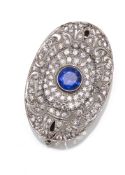 ART DÉCO BROOCH WITH SAPPHIRE & DIAMONDS