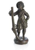 A SOUTH GERMAN BRONZE FIGURE OF AN ARQUEBUSIER