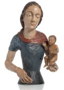A HALF-LENTH FIGURE OF A VIRGIN OR A FEMALE SAINT AS PROCESSION FIGURE