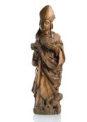A STANDING FIGURE OF A ST. BISHOP