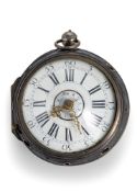 A FINE BAROQUE SILVER CARRIAGE CLOCK WITH DOUBLE CASE
