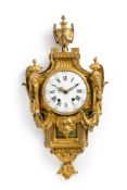 A LOUIS XVI ORMOLU CARTEL WALL CLOCK
