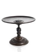 A NEOCLASSICAL CAST IRON TAZZA WITH JANUS HEAD