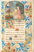 Illuminated Manuscript with Batseba and King David