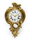 A FRENCH BRONZE CARTEL WALL CLOCK