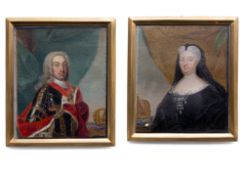 Paar Portrait-Miniaturen - Kaiser Karl VI und Kaiserin Elisabeth