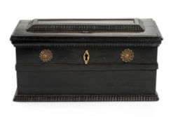 A SOUTH GERMAN EBONY CASKET