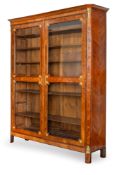 A LARGE LOUIS XVI ORMOLU MOUNTED KINGWOOD AND MAPLE MARQUETRY BOOKCASE