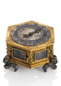 A FINE GERMAN HORIZONTAL TABLE CLOCK
