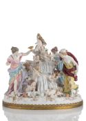 A LARGE ALLEGORICAL PORCELAIN GROUP
