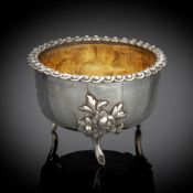 A PARCIAL GILT SILVER SALT CELLAR