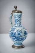 Narrow-necked jug with blue decoration