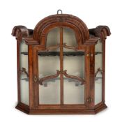 A Dutch colonial mahogany hanging display case