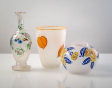 MIXED LOT OF 3 GLASS VASES