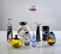 MIXED LOT OF 9 GLASS VASES
