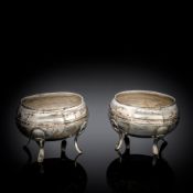 A PAIR OF GERMAN SILVER SALT CELLARS