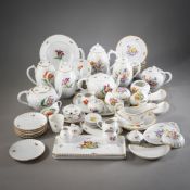 A MIXED LOT OF NYMPHENBURG FLORAL PATTERN COFFEE AND TEA SERVICE PICES