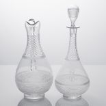 Kristallglas-Karaffe und Kanne mit Monogramm