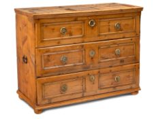 An Austrian pinewood chest of drawers